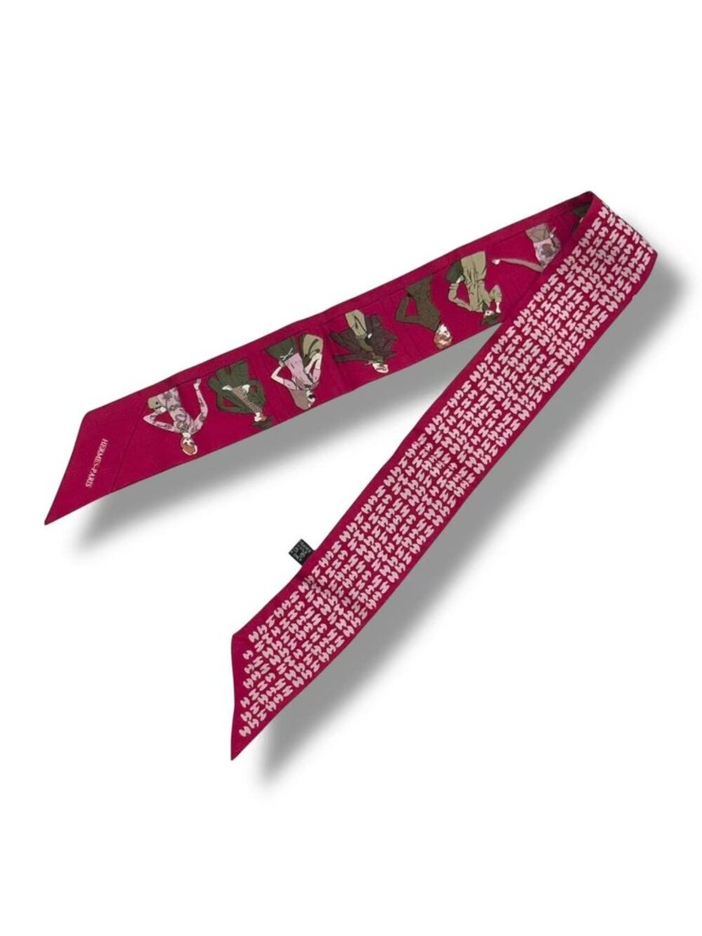 Hermes Scarf Silk Logo Dress Code Pink - Picture 5 of 8